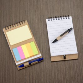 Bloco de Anotações Ecológico com Caneta  e Post-it