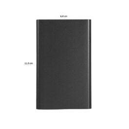 Power Bank metal com capacidade 2.000 mAh