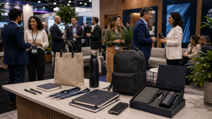 grupo diferentes públicos em um evento corporativo aproveitando brindes para networking